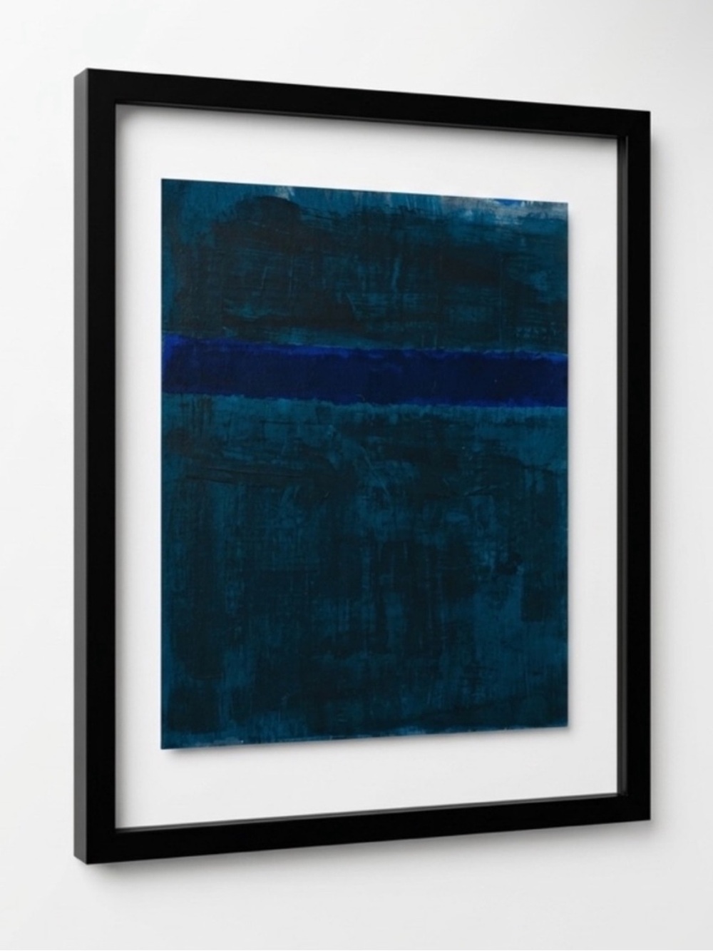 Moody Abstract Blue Green Giclée Print & Project 62 Floating Gallery Frame